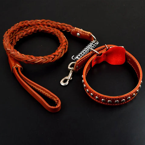 Heavy Duty Leather Braided Traction Dog Leash™️