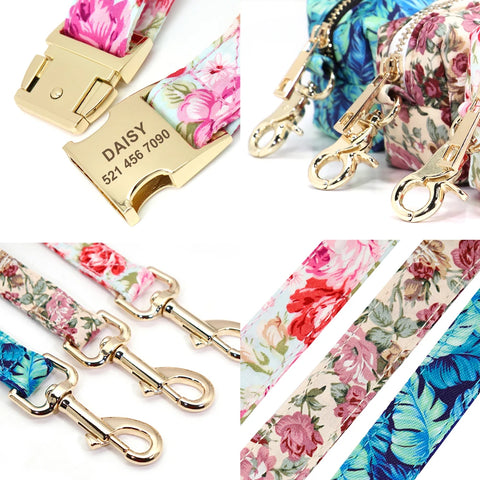 Personalized Printed Dog Collar Leash Poop Bag Set™️