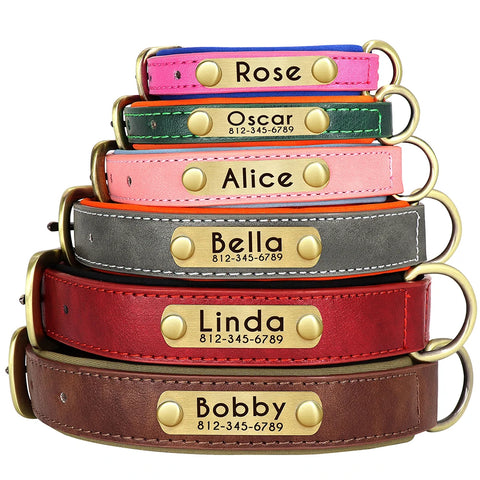Personalized Nameplate Leather Dog Collar™️