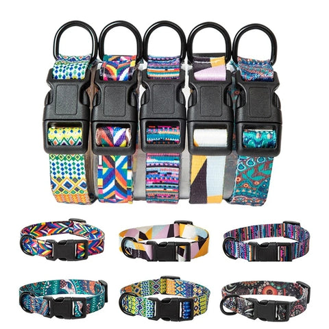 Bohemian Style Nylon Dog Collar Leash Set™️